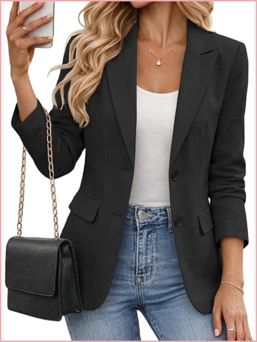 Linen Blazer Women Lightweight Breathable Long Sleeve Business Casual Work